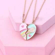 Magnetic Glitter Couple Crystal Chain Necklace, BFF Friendship Eternal Jewelry Gift For Women/Girls