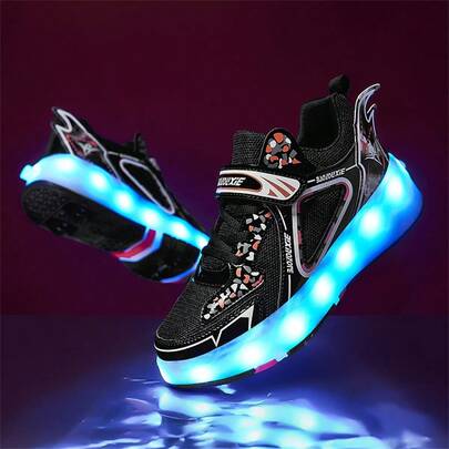 Teenagers' Casual Roller Skates With 4 Wheels, Detachable, LED Lights, 2-In-1 Skating & Walking, Fashionable & Cool, Holiday Gift