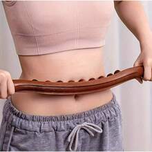 Massage Tool, Manual Wooden Massage Stick, With 8 Skin-Friendly Beads, Suitable For Waist/Abdomen/Legs/Hands/Back Body Shaping Massager, Body Beauty Equipment, Single Row 8 Beads Rolling Stick Carbonized Massage Stick One For The Whole Body General Gua Sha Belly Rub Professional Meridian Stick. Gifts, Suitable For Both Men And Women