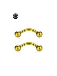 2Pcs Titanium Curved Barbells For Eyebrow Piercing, Tongue Bars 16G Lip Labret Tragus Helix Daith Cartilage Belly Piercing Jewellery 6mm/8mm/10mm/12mm