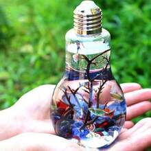 Mini Betta Fish Tank Decor, Aquarium Plant Decoration Background, Pet Supplies, Landscape Bulb Bottle (Bottle Only) - Clear - View 3