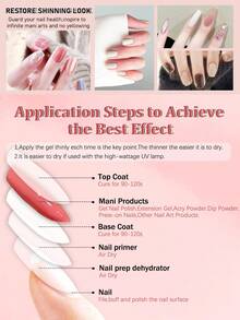 2pcs 15ml No-Wipe Gel Base Coat And Top Coat Set, Glossy And Durable, Suitable For Home Manicure And Salon DIY Nail Care - Clear - View 6