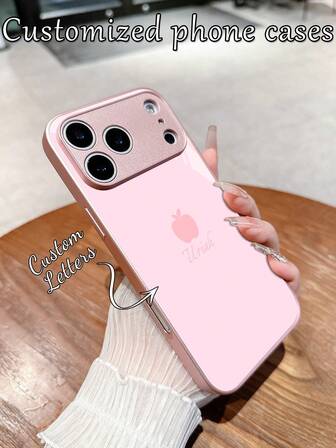 1 pieza Funda de teléfono personalizada con diseño de manzana rosa simple, compatible con Samsung S24 Ultra/S25 Ultra y Apple 17 Pro Max/16 Pro Max/15 Pro/14 Plus/13 Pro/12 Pro Max/11/Xs Max/8/7/6 Plus, adecuada como regalo de cumpleaños para novia/novio o uso personal