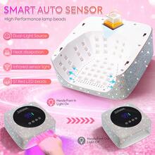 Rechargeable Diamond UV LED Nail Lamp, Portable Wireless UV Nail Lamp With LCD Display, Auto Sensor, 3 Timer Settings And Smart Sensing Nail Dryer, Detachable Bottom - 銀色 - 查看 3