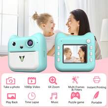 1080P HD Digital Camera With Instant Printer, Portable Toy Camera With 3 Rolls Of Printing Paper, Ideal Christmas, Birthday And New Year Gift For Boys And Girls Aged 3-12 - Multicolor - View 11