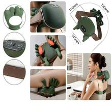 Massageador com Aquecimento Infravermelho, Massagem Realista de Mão Humana, Alças Hands-Free, Tipo-C – Alívio para Pescoço, Ombros, Costas e Pernas - D.K.L - Verde - Visão 9