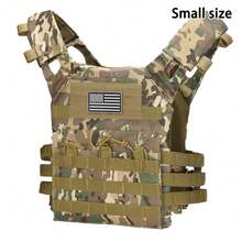 Petit gilet de chasse multifonctionnel JPC, gilet d'entraînement léger avec patch du drapeau américain, gilet de transport extensible - Multicolore - Voir 14