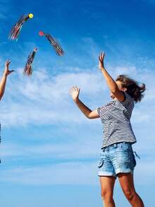 10pcs/Pack Comet Ball, Assorted Color Bouncy Balls With Colorful Ribbons, Rubber Balls, Party Favors, Prizes, Birthday Gifts (Style Randomly Assorted)