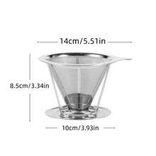 1个不锈钢咖啡过滤器 - 超细网眼，可重复使用，咖啡漏斗，适合家庭和办公室使用，开学季必备 - 彩色 - 查看 19