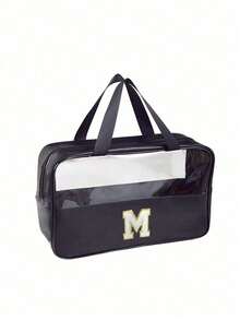 1 túi đựng đồ vệ sinh cá nhân đa năng bằng PVC, túi đựng mỹ phẩm PVC trong suốt, túi trang điểm dung tích lớn, túi trang điểm tự thiết kế chữ cái, túi đựng đồ du lịch chống thấm nước, túi đựng mỹ phẩm du lịch tối giản có họa tiết chữ cái, thích hợp đựng mỹ phẩm, nước hoa, đi biển, đi học, phòng tắm, các lễ hội, Ngày của Mẹ, Giáng sinh. Món quà tuyệt vời dành cho mẹ, gia đình và bạn bè. - Nhiều màu - Xem 31