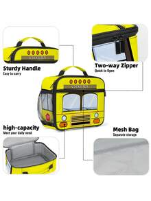 Wiederverwendbare isolierte Lunch-Tasche für Kinder, Lunch-Tragetasche, Thermische Lunch-Box, auslaufsichere Kühltasche, unisex - Einheitsgröße - Übersicht 6