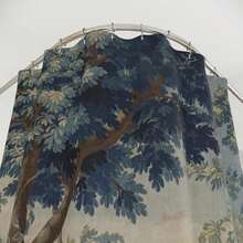 French Verdure Aubusson Tapestry Shower Curtain, Vintage Bathroom Decor, Elegant Bath Curtain, Antique Fabric Art Home Decor, Luxury Bath - 彩色 - 查看 3