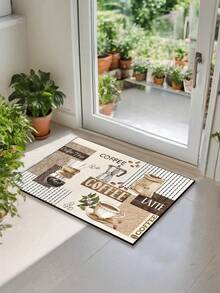 [HOT!!!] 1pc Soft Rubber Kitchen Mat, 3.5mm Thick Kitchen Rug, Retro Coffee Patchwork Style Absorbent Kitchen Floor Mat, Can Be Trimmed To Fit Kitchen Size, Surface Fabric Material, Middle Sponge Layer, Bottom Rubber Layer, Suitable For Kitchen Rugs, Kitchen Decor, Wedding Decor, Home Decor, Bathroom Mat, Entryway Mat, Laundry Room Mat, Hallway Carpet, Living Room Mat, Etc. - Multicolor - View 8