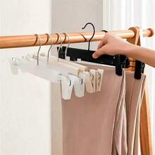 20pcs Strong Grip Plastic Pants Hangers With Clips, Women'S Skirts And Pants Seamless Multifunctional Hangers, Durable Home Clothes Organizer - Multicolor - View 9