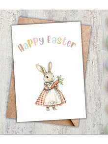 2张复古童话兔子复活节DIY UV DTF转印贴纸，适用于工艺品、手账、玻璃杯、咖啡杯、瓶子、花瓶、笔记本电脑、手机壳、贺卡贴纸、插画、剪贴簿、装饰转印贴纸、家居装饰，6.8厘米 - 彩色 - 查看 5