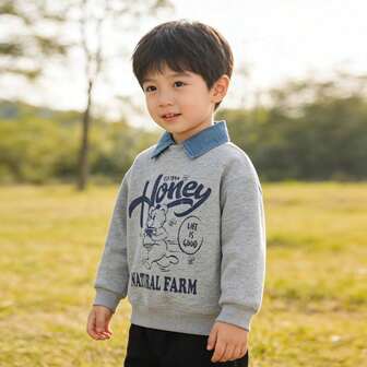 Sudadera con cuello desmontable para niños, chaqueta de estilo coreano para niños, primavera/otoño