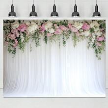 2D平面单件摄影背景布，春季花卉图案，结实耐用的涤纶材质，适合家庭聚会和节日庆典。 - 1件 - 查看 3