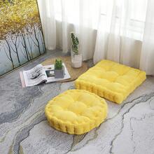 Set Of 2(1pc Round+1pc Square)-Floor Pillow & Cushion, Large Meditation Chair CushionsThick Square/Round Seat Pad, Soft Velvet Tufted Seating Pouf For Indoor/Outdoor Yoga Bench Rocking Chair Room Tatami Sofa - 黃色 - 查看 12