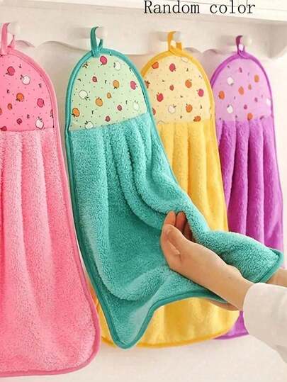 3pcs/1pc Colorful Women's Hanging Kitchen Towel Set - Highly Absorbent, Soft, Reusable, Machine Washable, With Hanging Loop Design, Durable Cleaning Towels, Ideal For Valentine's Day/Thanksgiving And Home Kitchen Use, Perfect For Housewives, Kitchen Enthusiasts And Home Organization Experts, Also Suitable For Valentine's Day, Caregivers, Kitchen And Home Supplies, Microfiber Towels, Kitchen Accessories, Bath Towels, Living Room Decor.