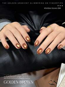 XEIJAYI 1 pieza Esmalte de uñas en gel de 15ml con efecto degradado dorado, exclusivo de salón de uñas 2025 New Red & White Dopamine, tamaño de viaje como regalo para mujeres y niñas - Marrón Mocha - Ver 5