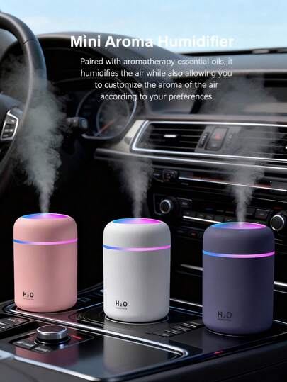 A 300ml High-Capacity Car Air Freshener, An Essential Automotive Accessory, Available In Three Colors (Pink, Gray, White). Features Ultrasonic Atomization Silent Technology And Can Be Used As A Car Humidifier. Offers Five Fragrance Options. Serves As A Car Decor Enhancer And Comes With An LED Ambient Light.