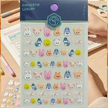 STAY 贴纸，Skzoo 浮雕贴纸/转移贴纸，表情贴纸（成员个人贴纸并非美甲贴纸！它们是转移贴纸，请参考视频了解详细使用方法）Kpop 粉丝装饰品，可爱卡哇伊自嘲熊 3D 美甲贴纸，带背胶，可用于美甲和足部装饰，可爱卡通人物，也适用于 DIY 剪贴簿贴纸、墙贴，可粘贴在任何地方 - 彩色 - 查看 24
