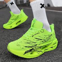 Men's Ultra-Light Shock-Absorbing Professional Racing Running Shoes, Marathon Sports Shoes, Competitive Running Shoes, Student Fitness Training Shoes, Outdoor Sports Shoes - Fluorescent Green - View 5