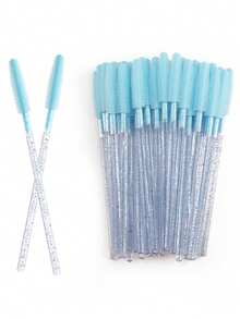 50pcs/Bag Crystal Silicone Eyelash Brush Lash Makeup Brushes Eyebrow Comb Eyelashes Extension Spoolie Microbrush Cosmetics Tool - Multicolor - View 6