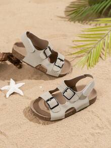 新款儿童防滑耐磨软底时尚简约勃肯鞋风格沙滩凉鞋