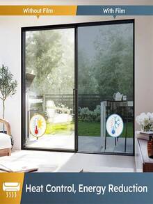 1Roll One Way Privacy Window Film, Sun Blocking Reflective Window Film See Out Not In, Heat Control Window Tint For Home, Anti UV Static Cling For Windows Office Door - Multicolor - View 9