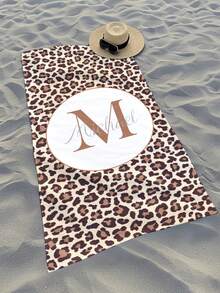 1PC Personalized Custom Beach Towel With Text Design, Customized With Your Name. Perfect For Use On The Beach, By The Poolside, And During Beach Vacations. This Multifunctional Beach Towel Is Ideal For Outdoor Beach Activities, Travel, And Provides Comfort When Lounging, Sunbathing, And Relaxing. A Unique Gift For Her, Him, Mother, Father, Girlfriend, Boyfriend. - Multicolor - View 3