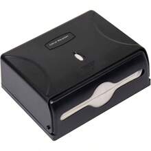 Paper Towel Dispenser, Tri - Fold Towel Holder, Restroom, Wall Mount, Bathroom, 10.25 inch Lx 3.75 inchx 8 inch H, Black - Black + 1-Piece + Dispensador - Ver 6