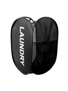 Mesh Laundry Hamper Laundry Hamper Collapsible Laundry Basket With Carry Handles, Large Side Pocket For Kids Room, Student Dorm, RV, Cruise, Grey Closet Organizer Bedroom School Dorm Essentials Clothes Organizer College Storage Organization Storage Bag Organizer StorageRoom Decor, Decor, Fall Decor,Valentine's Day Valentine's Day Decorations - Multicolor - View 12