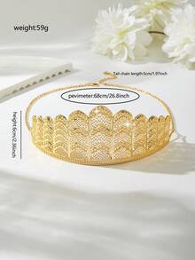 Mgyi Gold-Colored Copper Fashionable And High-End Luxury Retro For Women,18K Gold Plated Elegant Luxury Square Design Crown For Women, Suitable For Nigeria, Dubai, Middle East, Saudi Arabia Bridal Wedding, Daily Wear, Wedding Anniversary Gift, Halloween Gift For Friends - Gold B - View 2