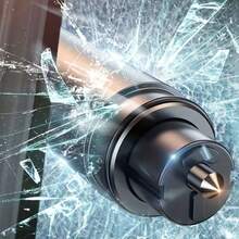 2-In-1 Car Safety Hammer With Window Breaker And Seatbelt Cutter - Emergency Escape Tool, ABS And Alloy Structure, Portable 3.64" Design, Includes Convenient Bracket, Durable Metal Surface Finish, Vehicle Safety Tool, Fashionable Metal Appearance