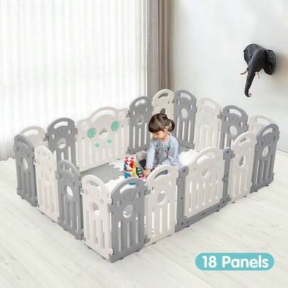 SUN YEE Kids Playpen Baby Safety Gate Toddler Fence Child Play Game 18 Panels