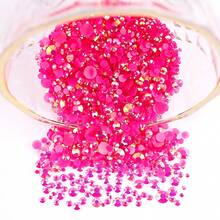 2MM-6MM Mixed Size, 5 Sizes, Assorted Jelly Candy AB Color Flat Back Round Crystal Rhinestone Gems Beads For DIY Jewelry, Nail Art, Phone Case, Clothes, Bags, Shoes, Crafts Decoration - A56 Jelly Light Royal Blue AB - View 24