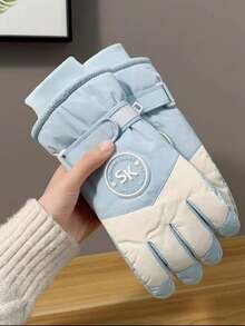 1 Pair Women's Winter Ski Gloves, Outdoor Sports Cycling Climbing Touchscreen Windproof Warm Gloves - Multicolor - View 4