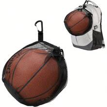 Portable Basketball Mesh Bag, Multi-Functional Drawstring Sports Mesh Bag, Foldable Basketball Mesh Bag, High-Quality Drawstring Sports Ball Bag Is Suitable For Basketball, Water Polo, Football, Volleyball. (Bag Only) - Black - View 6