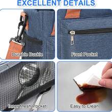 Cooler Bag, Picnic Bag, Insulated Bag, Lunch Bag For On The Go, Double-Decker Thermal Bag For Men And Women, Foldable Insulated Lunch Bag, Portable Lunch Box, Reusable Lunch Box For Men And Women With Shoulder Strap, Lunch Bag With Powerful Cooling Performance. Waterproof, Foldable Cooler Bag For School/Work/Outdoors - 藏蓝色 - 查看 4