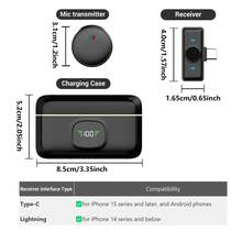 HITOZON Professional Wireless Lavalier Microphone: Plug & Play, LED Display, Portable Charging Case - For Smartphones, Computers, Cameras - Ideal For Content Creation, Live Streaming, Podcasting - One Size - View 4