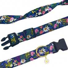 Cute Floral Dog Collars With A Little Flower Charm For Female Male Cats Puppies Small Medium Large Dogs - Navy Blue - View 9