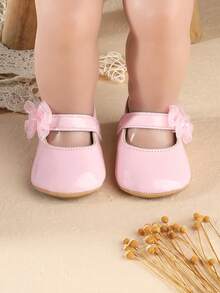 3-12个月婴儿软底蝴蝶结公主鞋，防滑，时尚百搭，春秋季 - 粉色 - 查看 6
