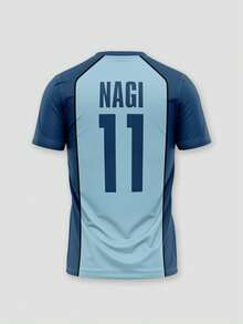 Custom Men's Blue Lock Anime Theme National Football Team Jersey, Personalized Logo, Number, Team Name And Player Name Sports - Baby Blue - View 4