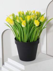 1pc Artificial Mini Banana Tree Potted Plant, Realistic Decor In White, Yellow, Pink, Blue, Suitable For Office, Living Room, Bedroom, Dining Room, Ideal For Home, Office, Villa And Garden, Year-Round Decorative Fake Plant, Also Great For Valentine's Day Decoration - Multicolor - View 9