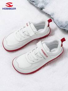 HOBIBEAR Winter Padded Shoes, Warm Outdoor Walking Shoes, Teenagers Sports Shoes, Wide Fit, Boys/Girls Barefoot Shoes, Non-Slip Rubber Sole, Leather Upper, Waterproof, Dirt-Resistant, Campus Shoes