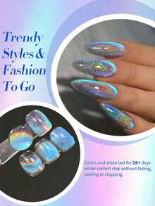 BORN PRETTY 10ml 彩虹极光猫眼磁性凝胶指甲油 HEMA TPO 无晶莹流动 可轻松卸除 UV LED DIY 沙龙指甲油 - 彩色 - 查看 3