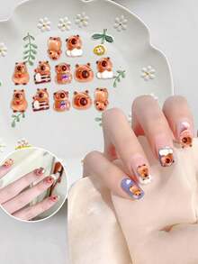 100pcs Mini Capybara Figurines, Suitable For Micro Animal Desktop Decor, Outdoor Craft Decoration, Mini Resin Narcissus Garden Landscape Decoration - Multicolor - View 3