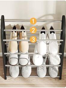 4-Tier X-Shaped Dust-Proof Shoe Rack, Space-Saving, Easy Assembly, Ideal For Home And Kitchen, Suitable For Shoe Storage, Modern Shoe Rack, Shoe Organizer Rack, Living Room Shoe Rack, And Home Decor. Halloween Decoration - Multicolor - View 6