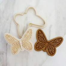 1个7*6厘米蝴蝶饼干模具卡通烘焙DIY翻糖模具3D压制糖霜饼干模具 - 白色 - 查看 3